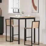 Bar Table Natural 80 x 80 x 105 cm Solid Pine Wood