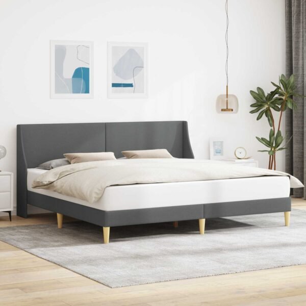 Bed Frame with Headboard Dark Grey connect plate