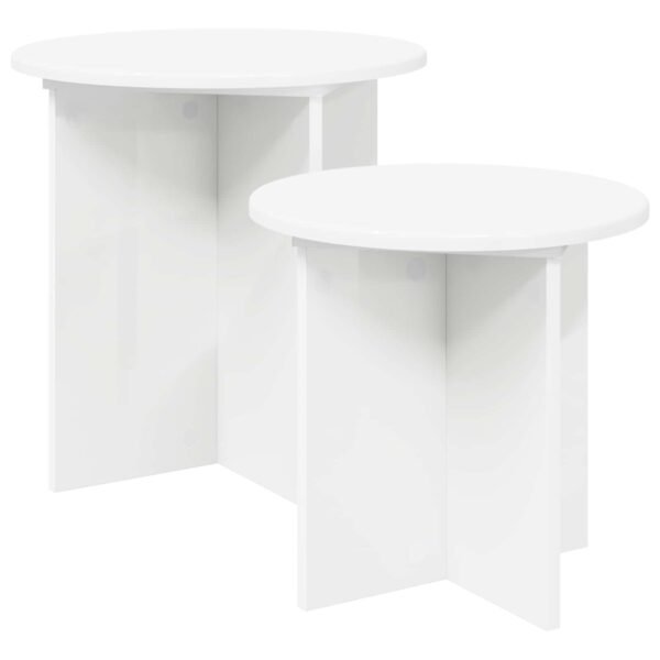 Side Table Set with Storage 2 pcs Engineered Wood