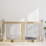 Dog Gate with Stands 4 pcs Sonoma Oak 100 x 100 cm