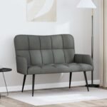 Two Seater Sofa Dark Grey 115 x 61 x 87 cm Fabric