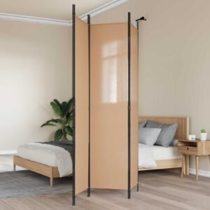3-Panel Room Divider Beige 150 x 220 cm Fabric