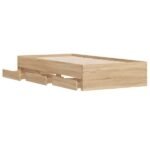 Bed Frame with Drawers without Mattress Sonoma Oak 90x190 cm