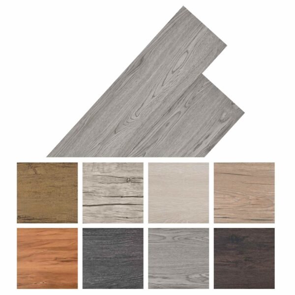 Flooring Planks 18 pcs Dark Grey 5.26 m² PVC