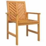 Garden Dining Set 6 pcs Brown Solid Acacia Wood