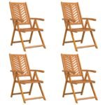 Garden Chair 4 pcs Brown 57 x 72 x 109 cm Solid Acacia Wood