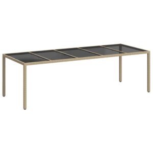 Garden Table Beige 250 x 100 x 75 cm Poly Rattan