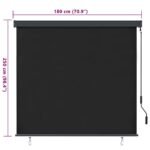 Roller Blind Anthracite 180 x 250 cm Fabric and Aluminum