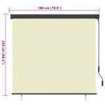 Roller Blind Cream 180 x 250 cm Fabric and Aluminum