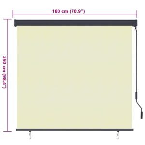 Roller Blind Cream 180 x 250 cm Fabric and Aluminum