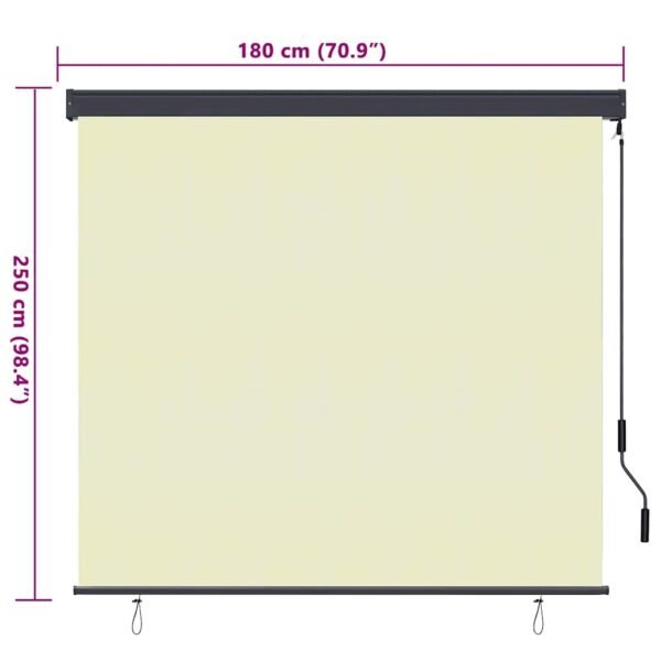 Roller Blind Cream 180 x 250 cm Fabric and Aluminum
