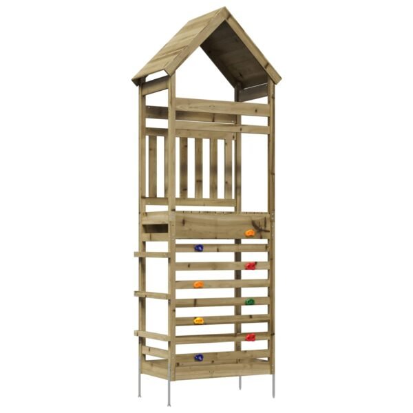Outdoor Play Tower Natural Solid Impregnated Pinewood