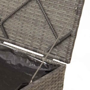 Cushion Box with Storage Grey 50 x 50 x 50 cm Poly Rattan
