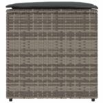 Cushion Box with Storage Grey 50 x 50 x 50 cm Poly Rattan