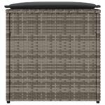 Cushion Box with Storage Grey 50 x 50 x 50 cm Poly Rattan