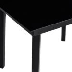 Garden Dining Set with Cushion 5 pcs Black Poly Rattan
