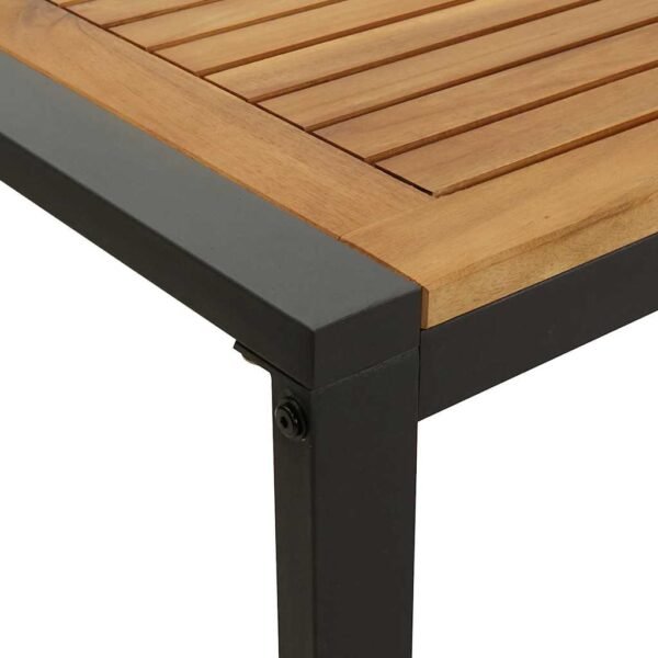 Garden Dining Set 7 pcs Black Solid Acacia Wood