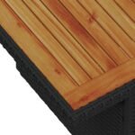 Garden Dining Set with Cushion 7 pcs Black and Brown