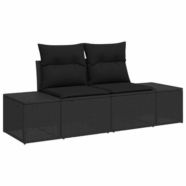 Garden Dining Set with Cushion 8 pcs Black and Brown