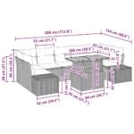 Garden Dining Set with Cushion 8 pcs Black and Brown