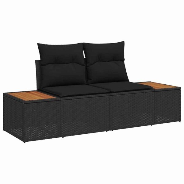Garden Dining Set with Cushion 7 pcs Black and Brown