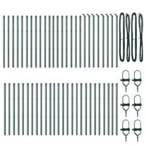 Fence Post 52 pcs Green 3,2 x 3,2 x 100 cm