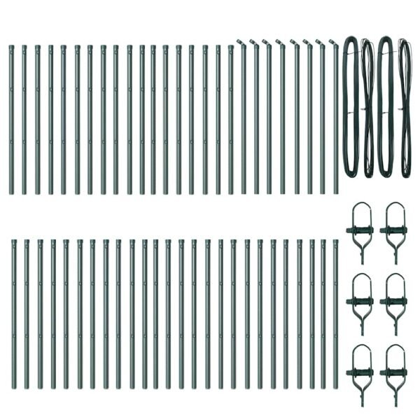 Fence Post 52 pcs Green 3,2 x 3,2 x 100 cm