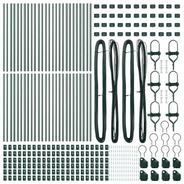 Fence Post 52 pcs Green 3,2 x 3,2 x 100 cm