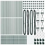 Fence Post 52 pcs Green 3,2 x 3,2 x 120 cm