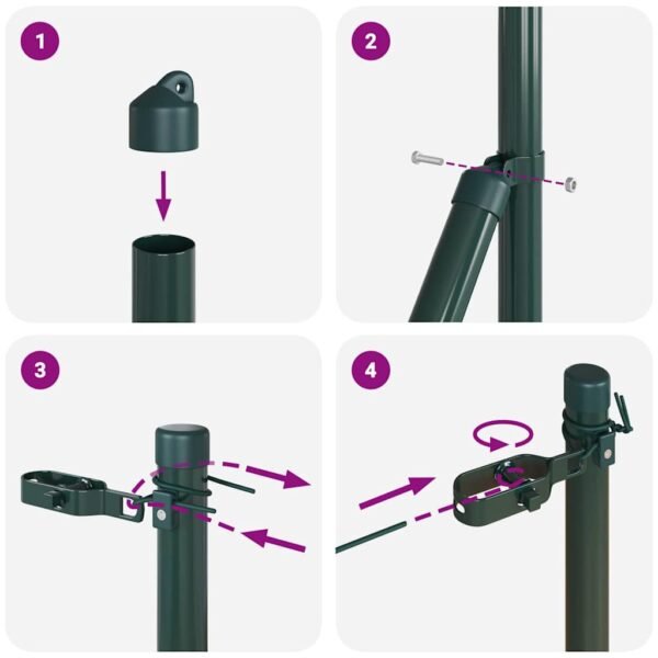 Fence Post 26 pcs Green 3,2 x 3,2 x 170 cm