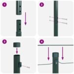 Fence Post 52 pcs Green 3,2 x 3,2 x 170 cm