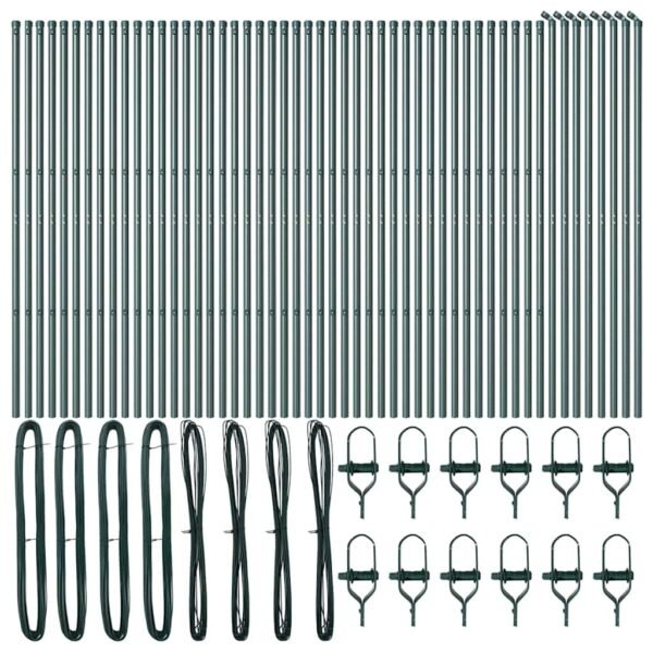 Fence Post 52 pcs Green 3,2 x 3,2 x 200 cm