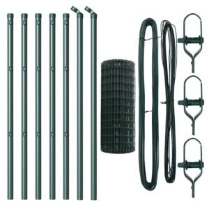 Fence with Post Green 0,8 x 10 m Steel
