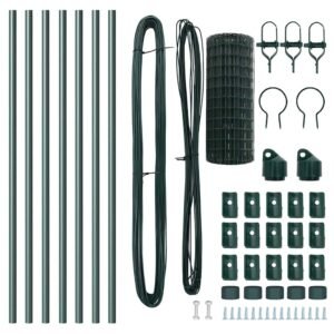 Fence with Post Green 0,8 x 10 m Steel