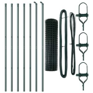 Fence with Post Green 1 x 10 m Steel