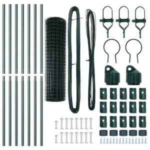 Fence with Post Green 1 x 10 m Steel