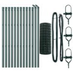 Fence with Post Green 0,8 x 25 m Steel
