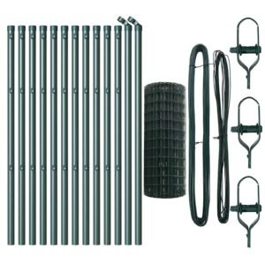 Fence with Post Green 0,8 x 25 m Steel