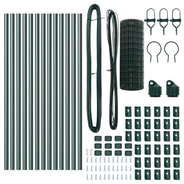 Fence with Post Green 0,8 x 25 m Steel