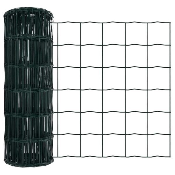 Fence with Post Green 0,8 x 25 m Steel