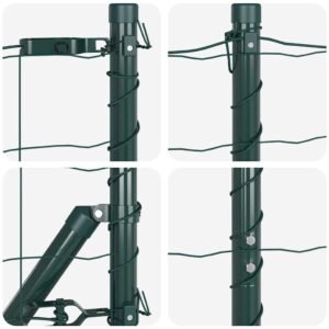 Fence with Post Green 1,2 x 25 m Steel