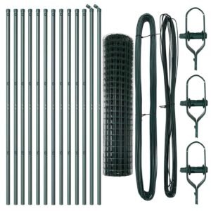 Fence with Post Green 1,2 x 25 m Steel