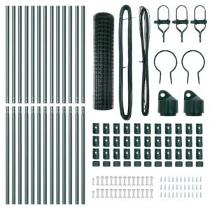 Fence with Post Green 1,2 x 25 m Steel