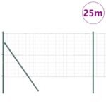 Fence with Post Green 1,2 x 25 m Steel