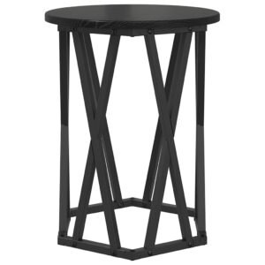 Coffee Table 2 pcs Black Oak Engineered wood and steel
