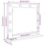 Vanity Mirror White 60 x 55 x 18 cm Glass and Engineered wood