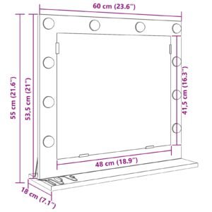 Vanity Mirror White 60 x 55 x 18 cm Glass and Engineered wood