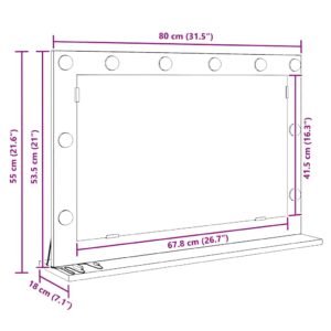 Vanity Mirror White 80 x 15 x 18 cm Glass and Engineered wood