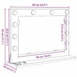 Vanity Mirror White 60 x 45 x 18 cm Glass and Engineered wood