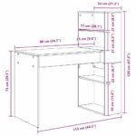 Desk with Shelf White 113 x 54 x 120 cm Engineered Wood